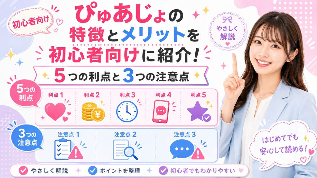 ぴゅあじょの特徴とメリットを初心者向けに紹介！5つの利点と3つの注意点
